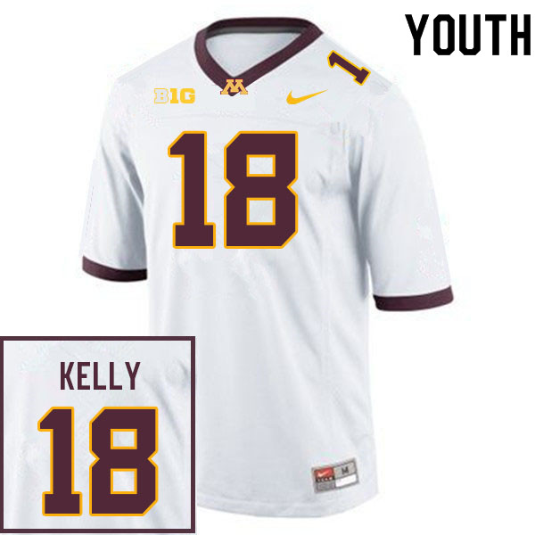 Youth #18 Rhyland Kelly Minnesota Golden Gophers College Football Jerseys Sale-White - Click Image to Close